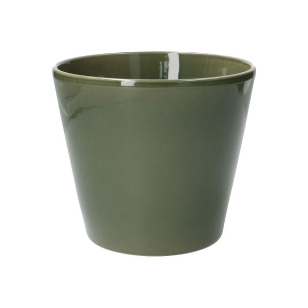 Bloempot, aardewerk, donkergroen, Ø 17,5 cm