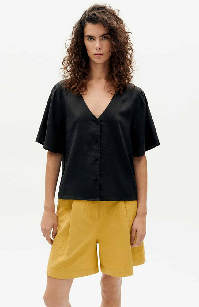 Thinking MU  Blouse Libelula Zwart