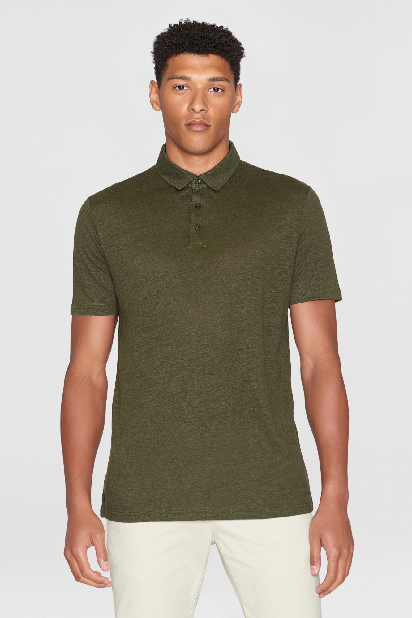 KnowledgeCotton Apparel mannen vegan Poloshirt In Bosnachtgroen