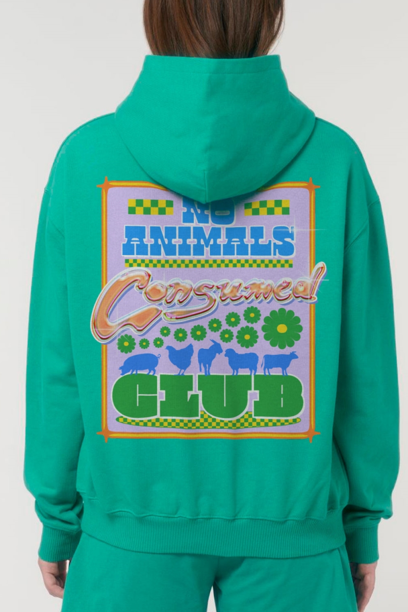 Plant Faced Clothing  Hoodie No Animals Consumed Club Groen