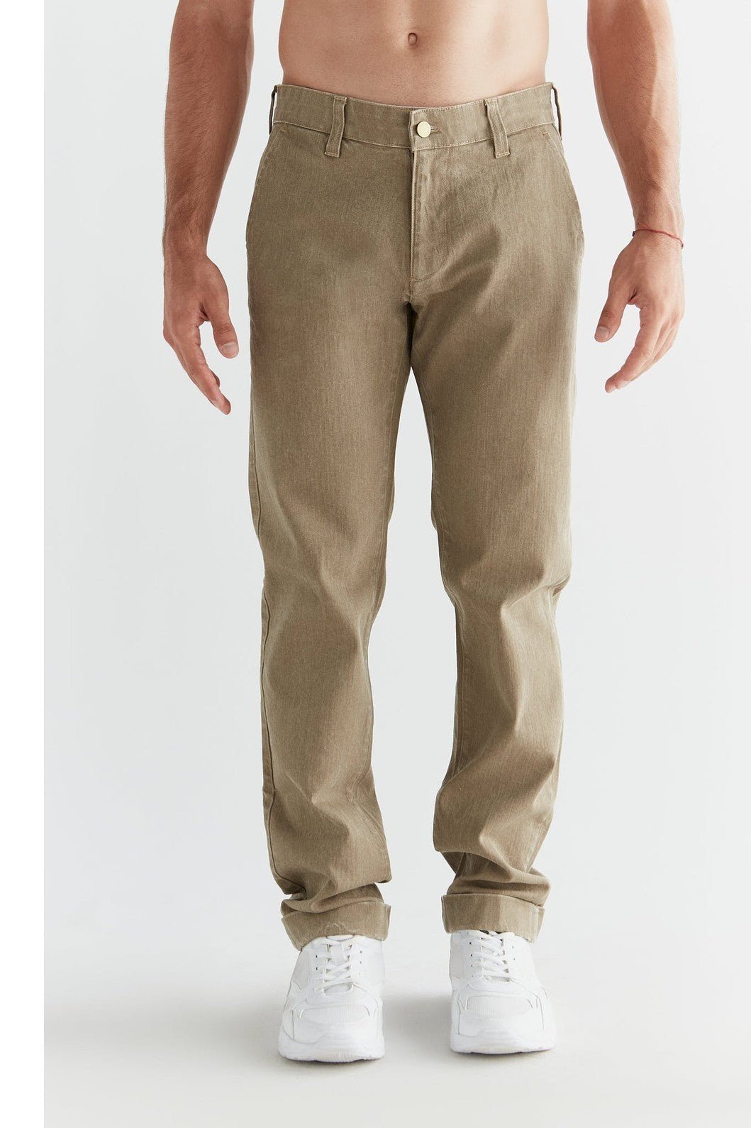 Evermind mannen vegan Denim Chino's Met Tonale Wassing In Caribisch Groen