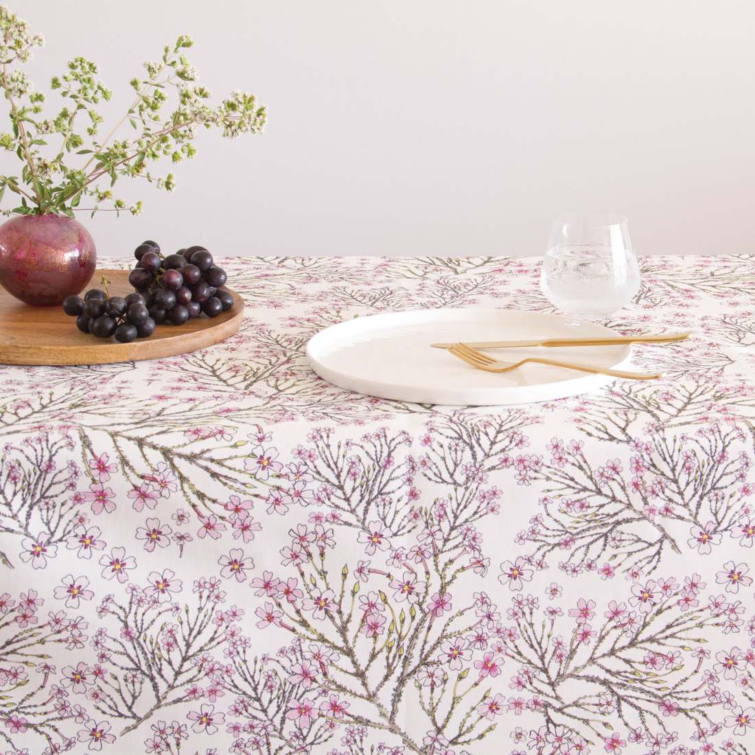 Floral Tablecloth Cotton - Lilac Fynbos