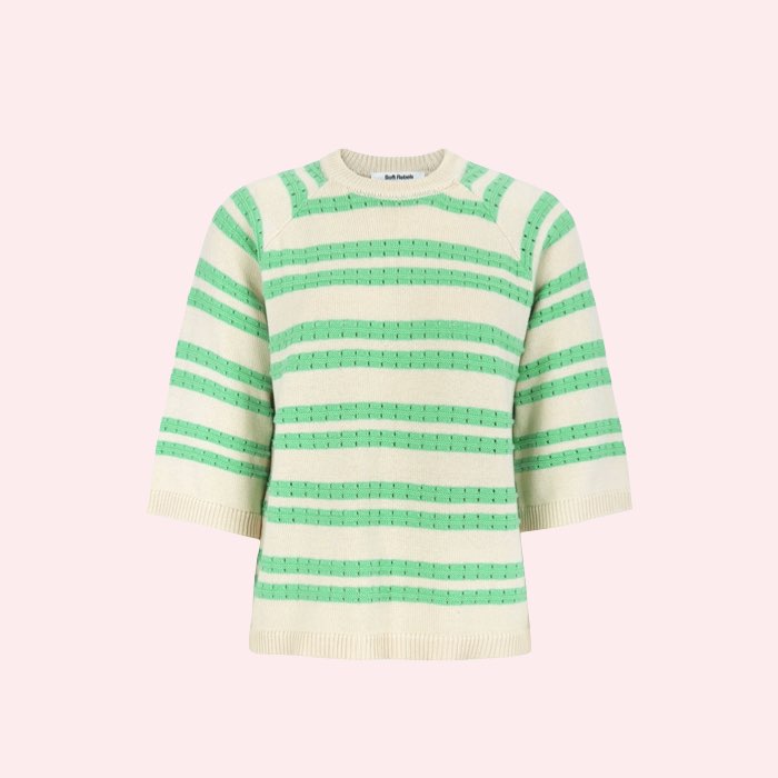 Gestreepte Sweater Davina | Soft Rebels | Groen