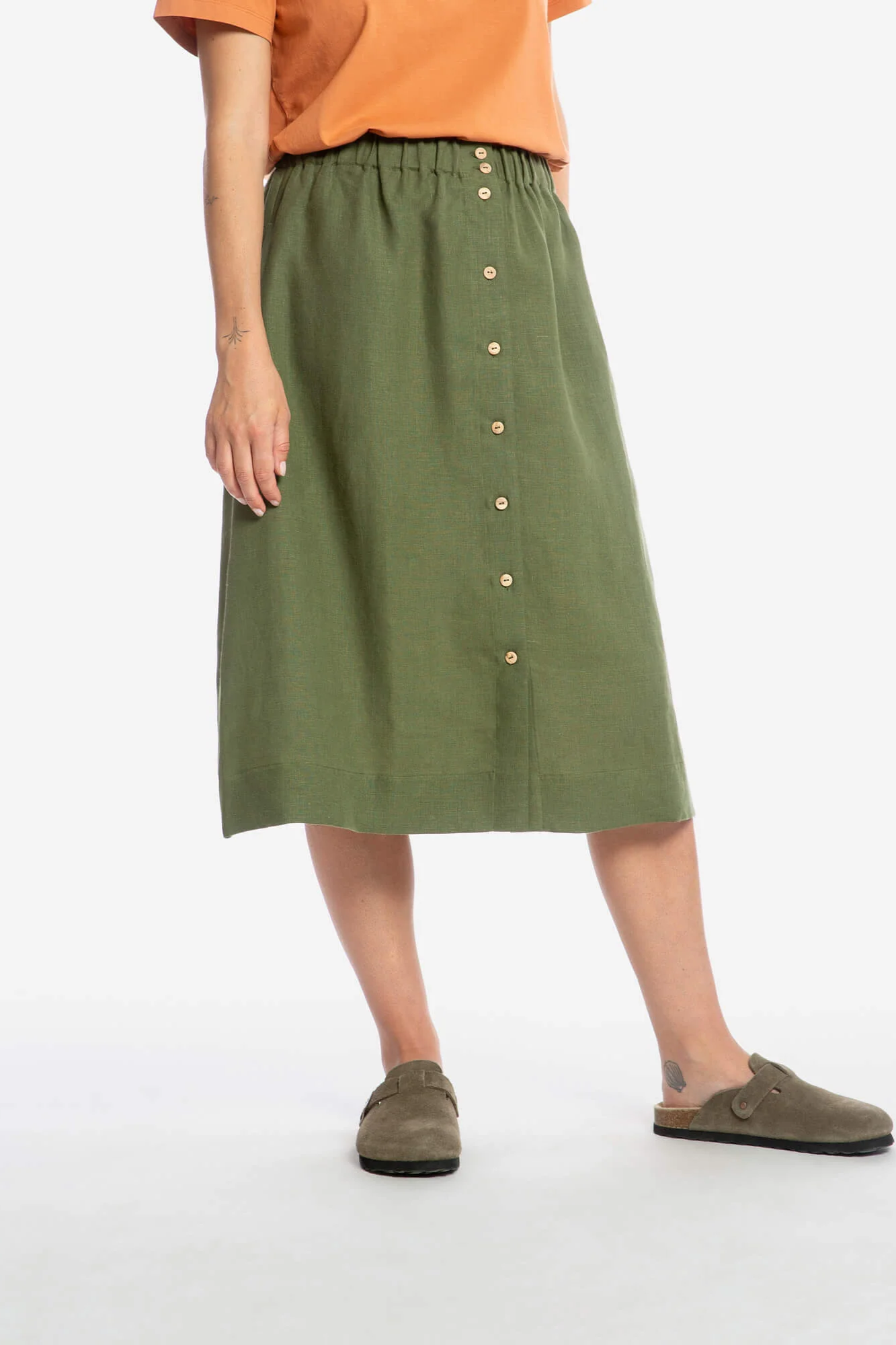 MATONA  Midi Rok Olijfgroen