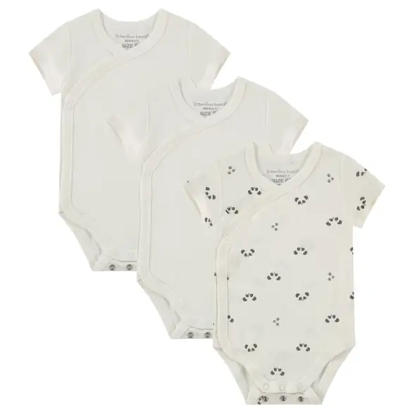 Overslagromper korte mouw MIKKY (3-pack) - Off White, Off White & Print