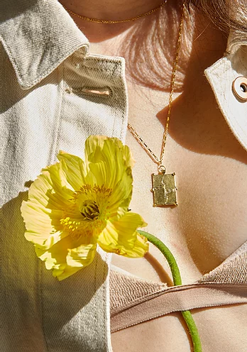 Nouare Jewelry  Ketting Padma Verguld Gerecycled Zilver