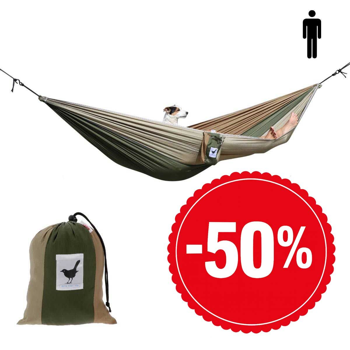 SINGLE 1 persoons (reis)hangmat Camouflage