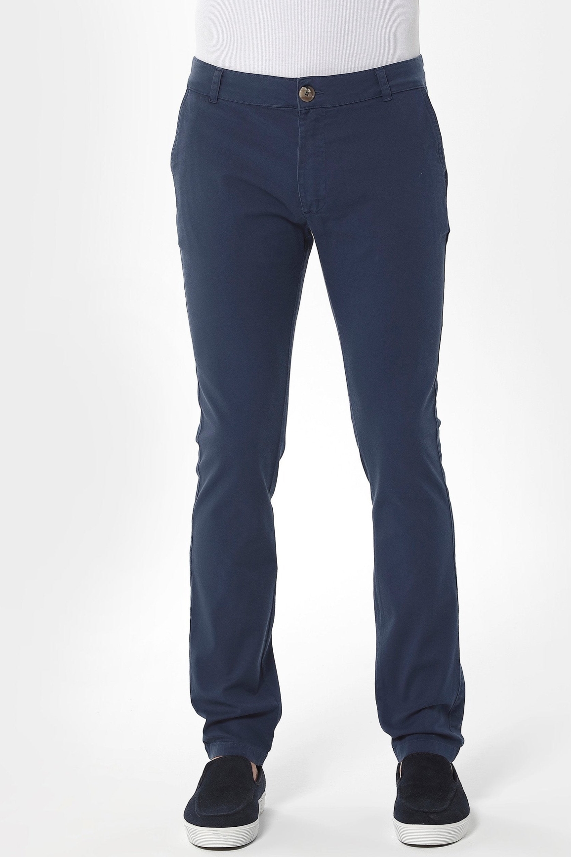 ORGANICATION mannen vegan Chinobroek Slim Marineblauw
