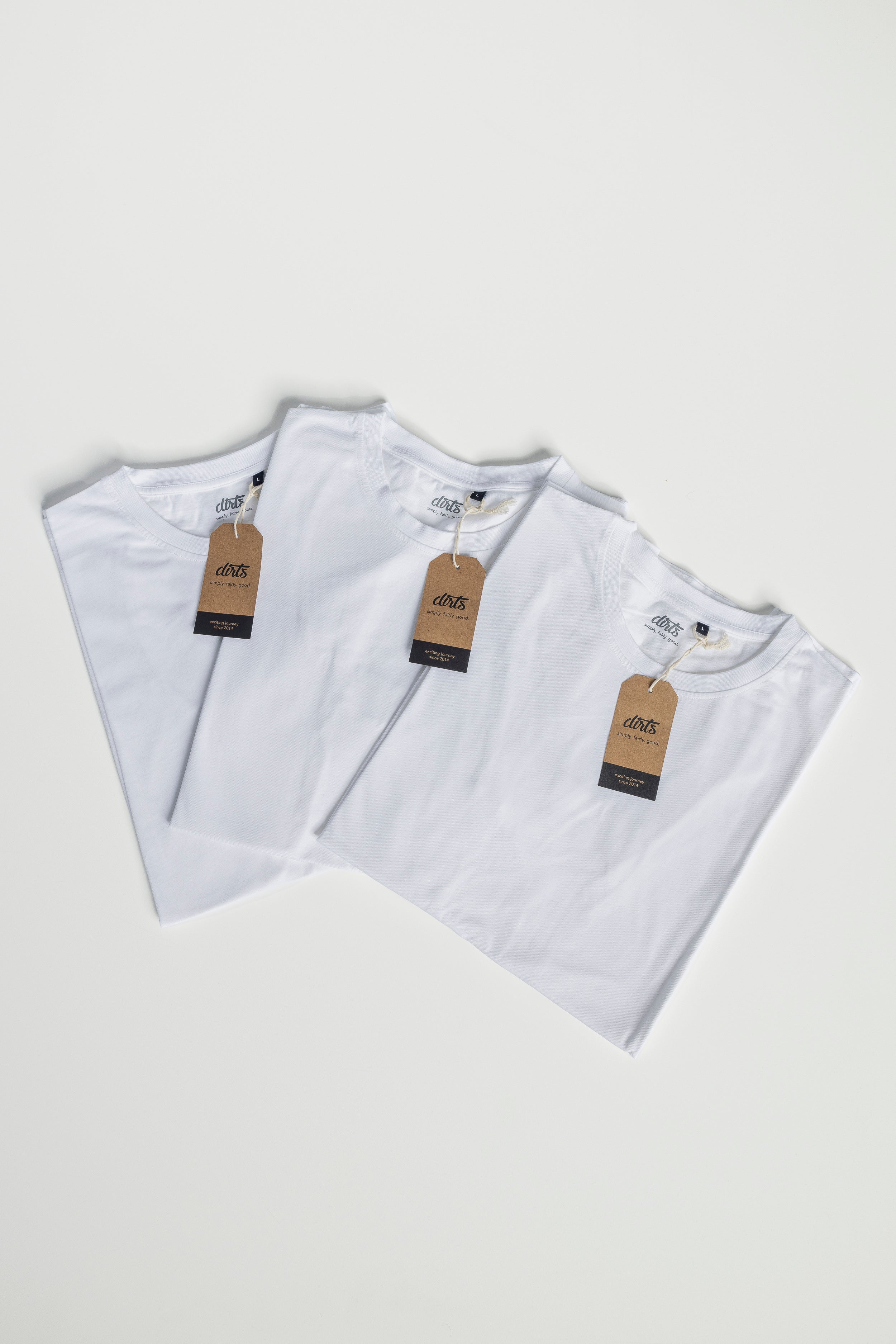 DIRTS mannen vegan 3-Pack T-Shirt Standard Wit