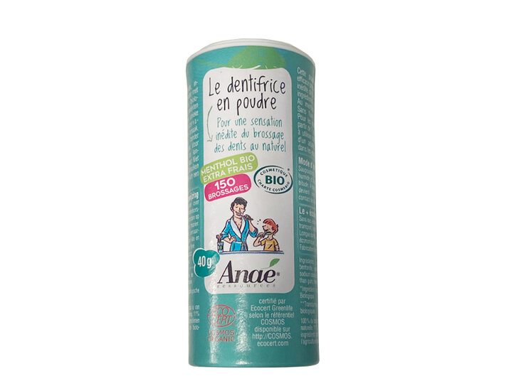 Anae tandpoeder uit natuurlijke ingrediënten, menthol smaak