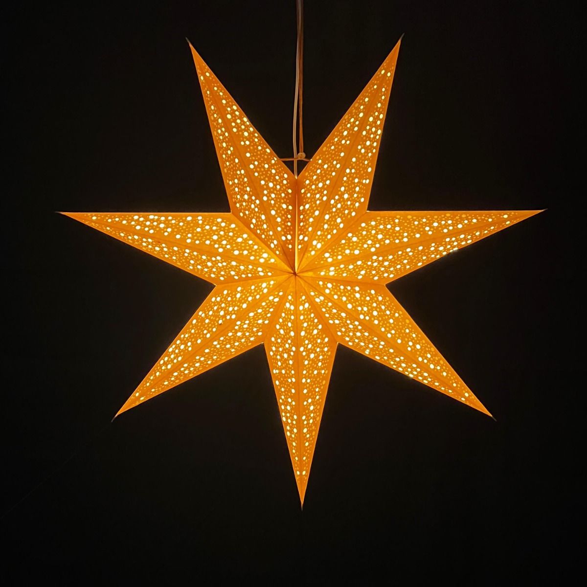Papieren kerstster “Luma” – 60 cm – 7 punten – met verlichting (zonder lampje)
