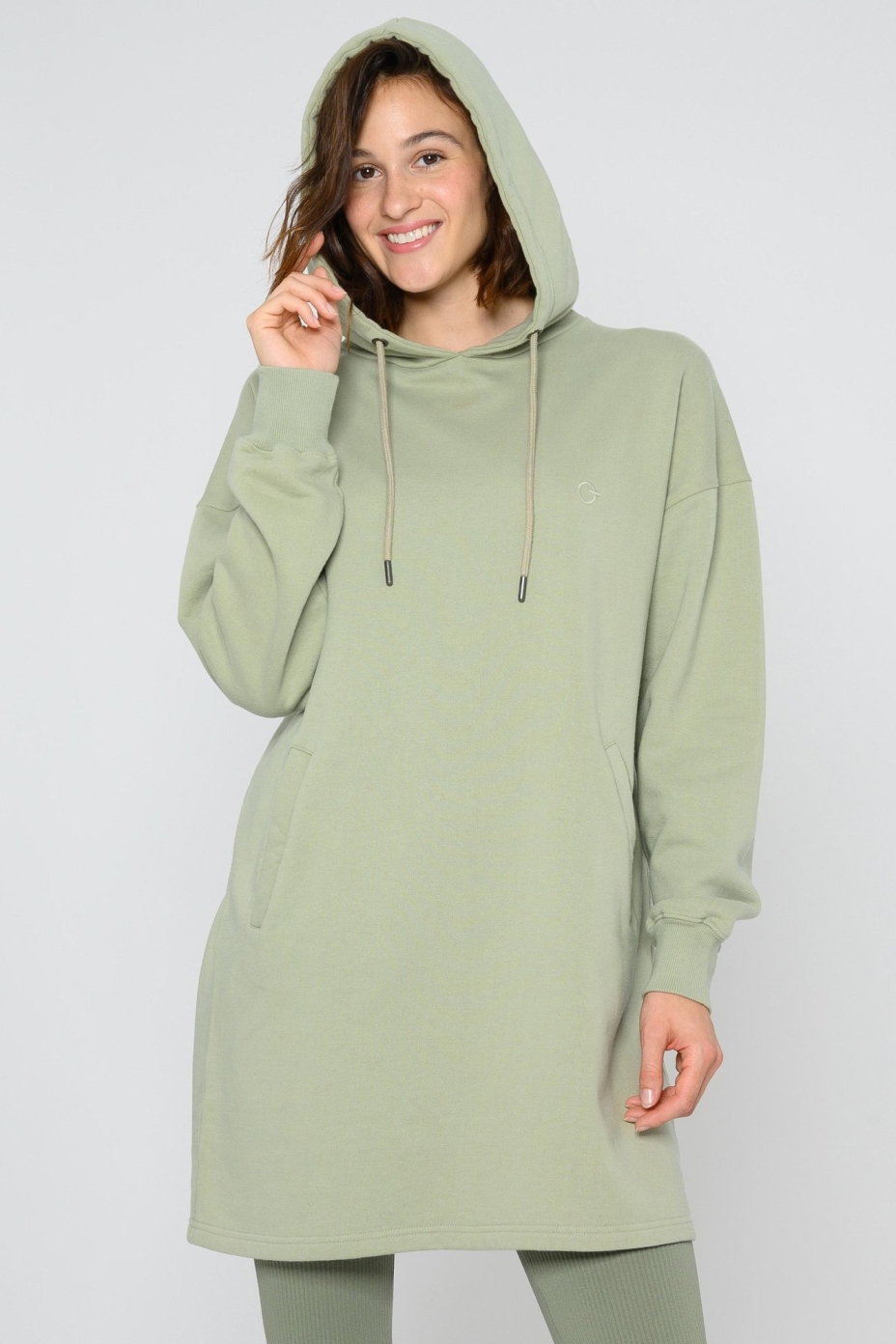 ThokkThokk  Hoodie Jurk Woestijn Salie Groen