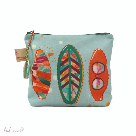 Imbarro Pouch Surfing - Groot etui/tasje met gekleurde surfborden