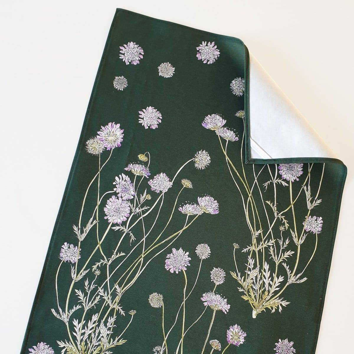 Floral Tea Towel Cotton - Scabious