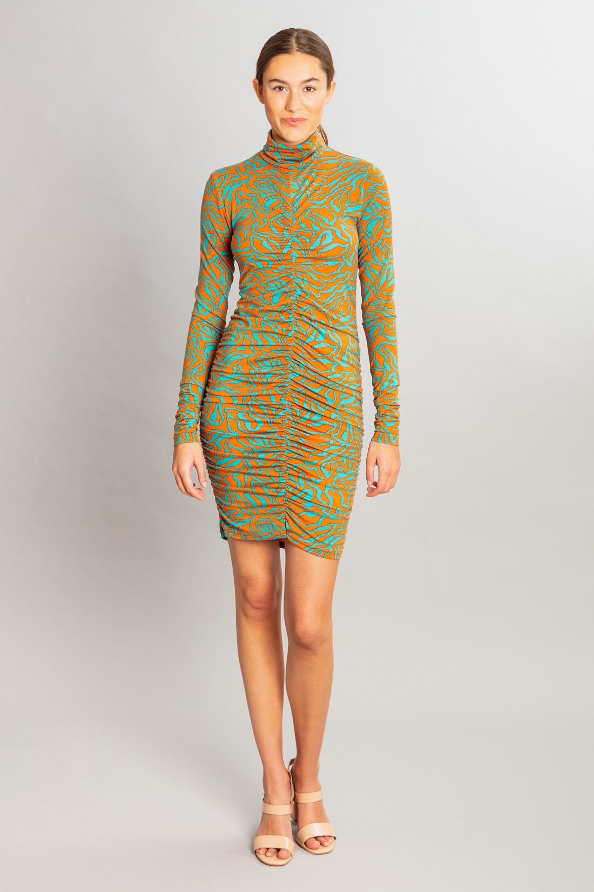MAHLA  Jurk Vera Turquoise & Oranje
