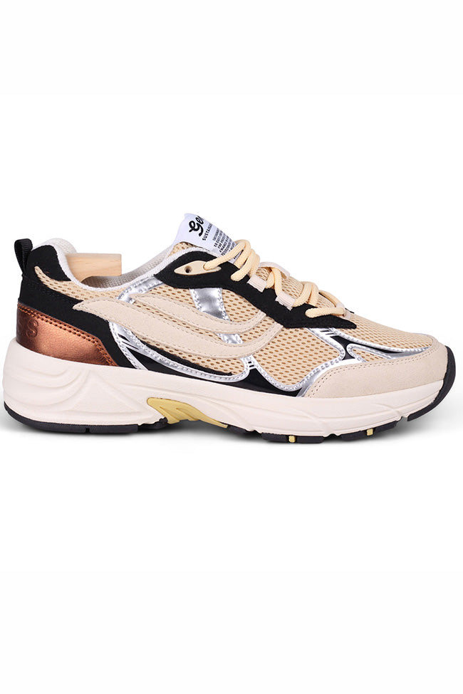 Genesis  Sneakers Dames G-Eco '99 Metallic Ivoor/Zwart/Zilver