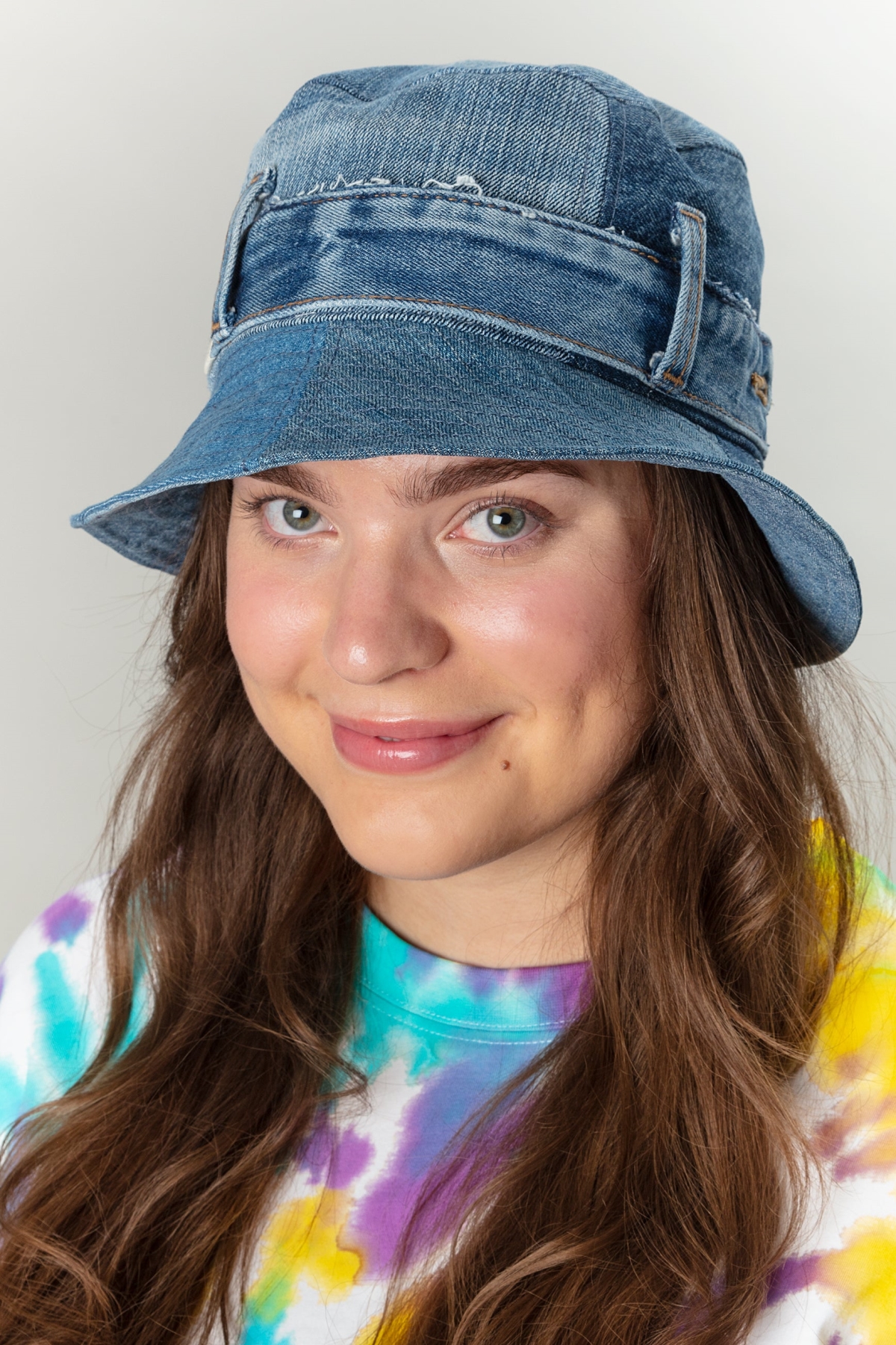 MAHLA  Bucket Hat Upcycled Denim Nova Lichtblauwe Denimmix