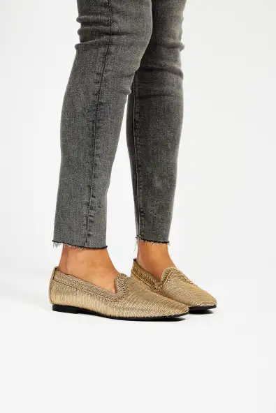 Momoc Vegan Loafers Ny Metallic Goud