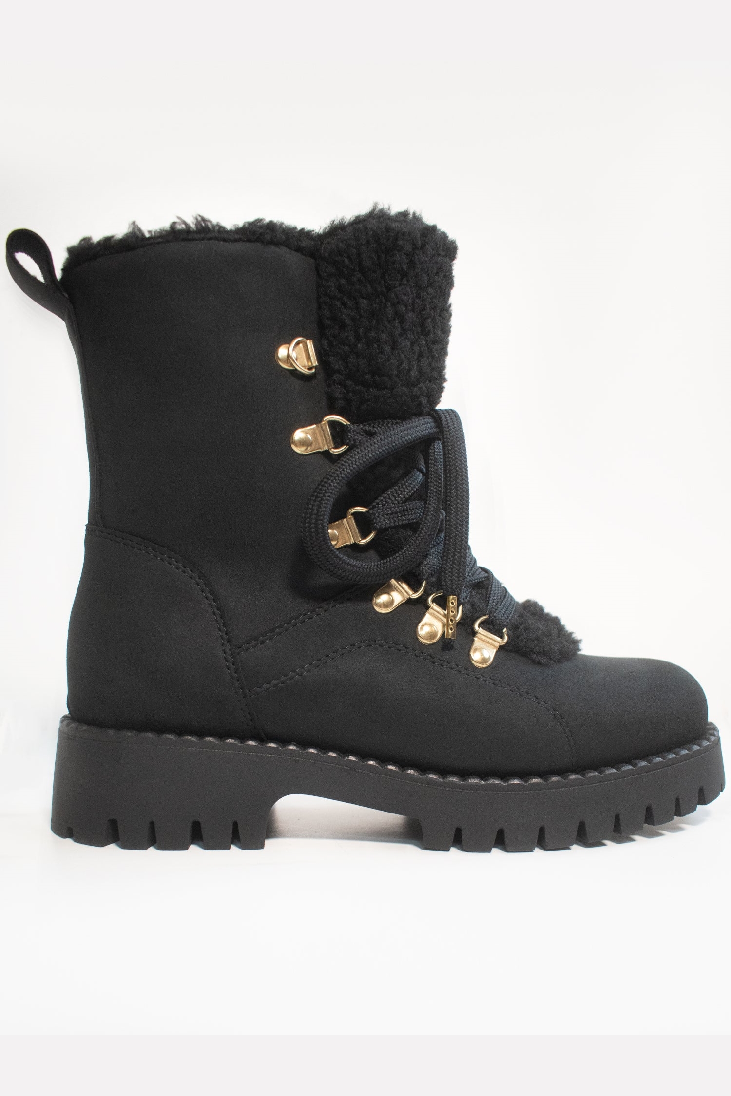 Will's Vegan Store  Gerecycled Vegan Shearling Laarzen Zwart