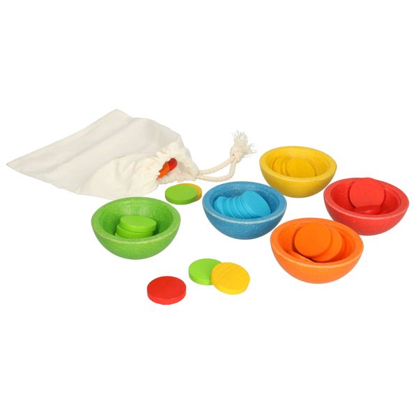 Sorteer- en kleurspel, rubberhout, 18m+