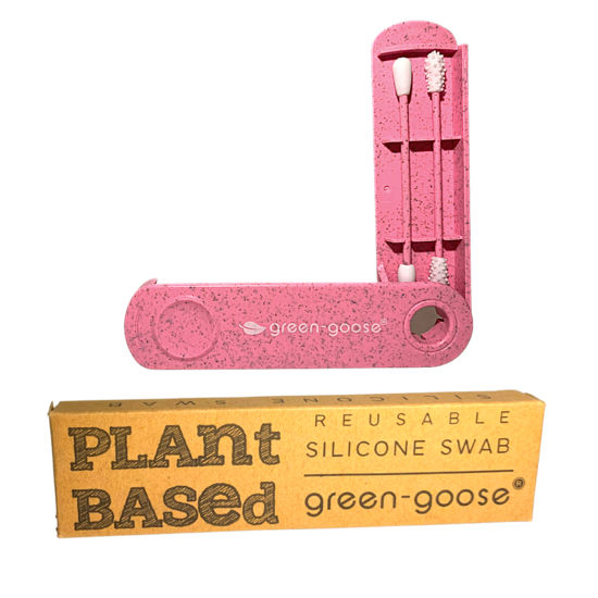 Plant based herbruikbare wattenstaafjes set - Roze