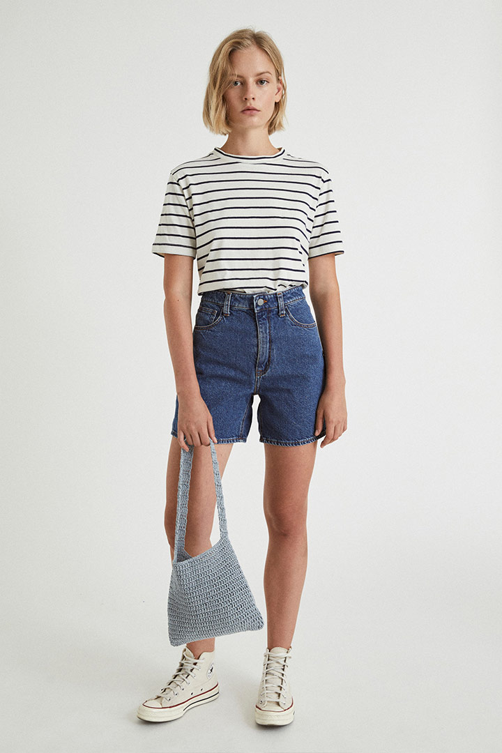 Infinitdenim  T-Shirt Basic Korte Mouwen Gestreept