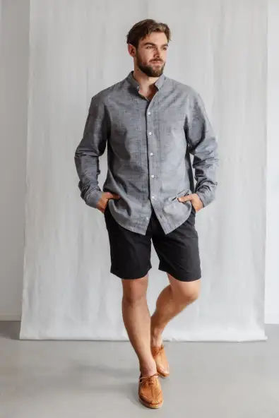 Jyoti - Fair Works mannen vegan Shirt Harish Grijs