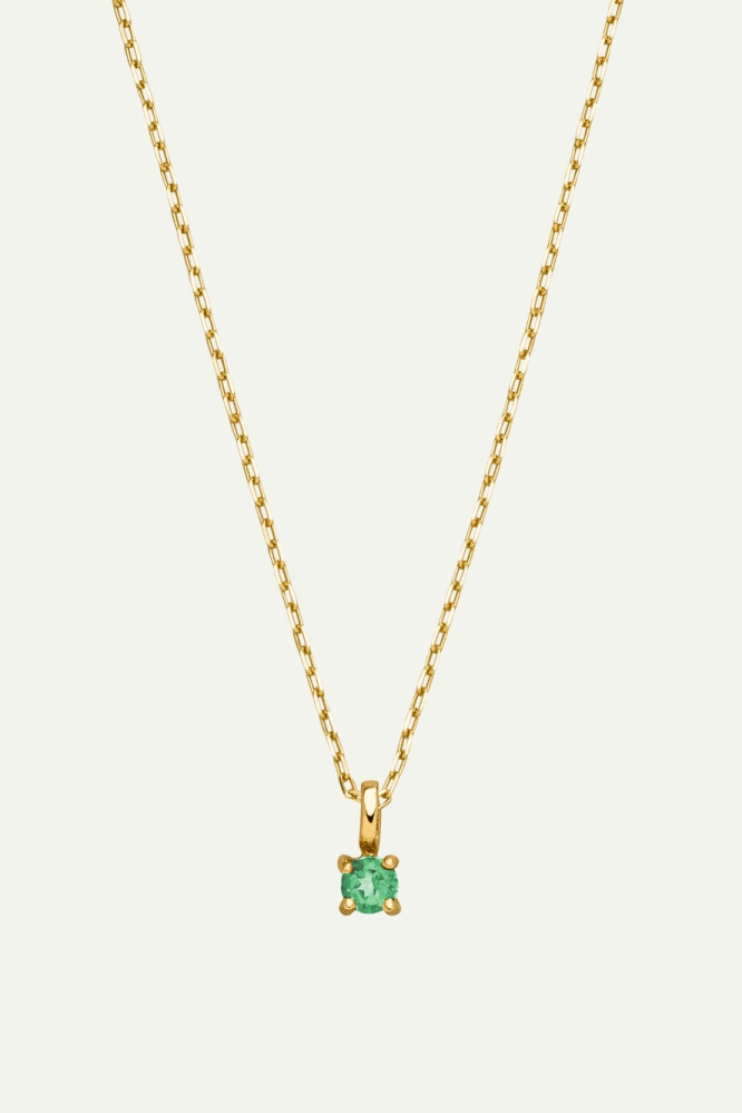 Dear Darling Berlin  Ketting Geboortesteen 14 Mei Echt Goud En Smaragd