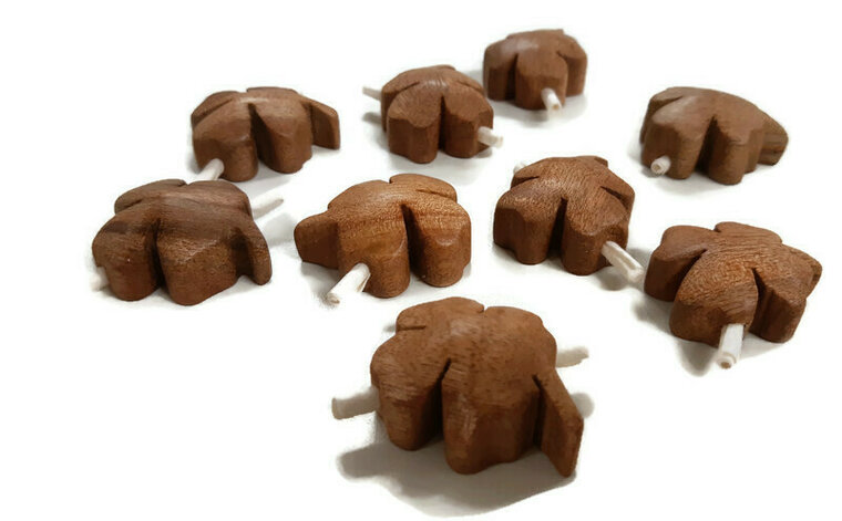 Fairtrade houten klavertje met wit wensbriefje, Small