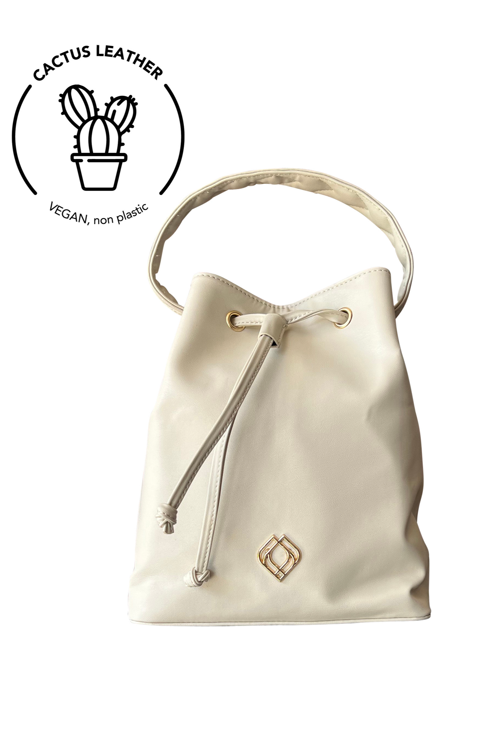 Trashious  Bucket Bag Cactus Leer Gebroken Wit
