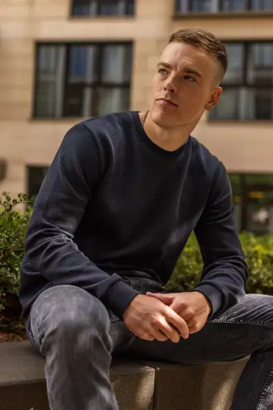 DIRTS Wafel Piqué Longsleeve Zwart