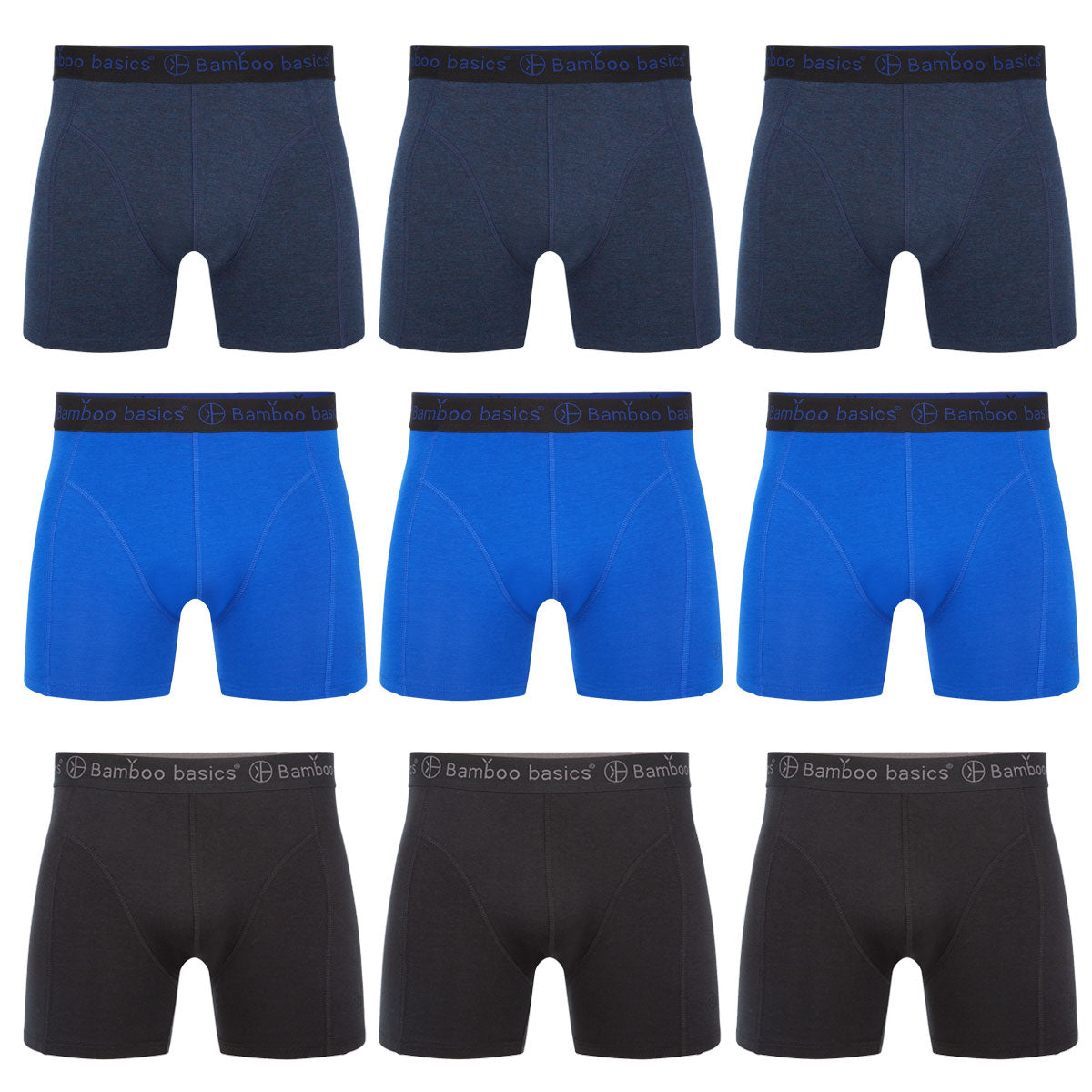 Voordeelbundel: Boxershorts Rico (9-pack) - Jeans Melange, Blauw & Zwart