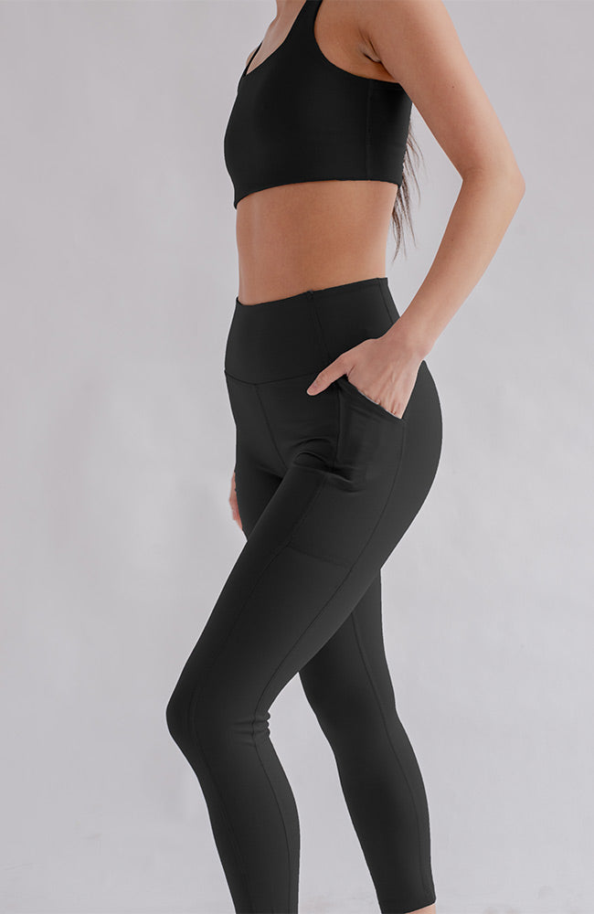 Compressive high-rise pocket legging zwart