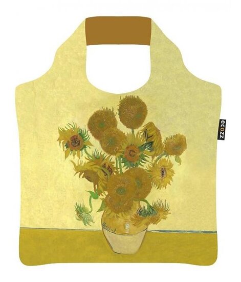 Ecozz opvouwbare shopper van gerecycled plastic Zonnebloem, van Gogh VG03