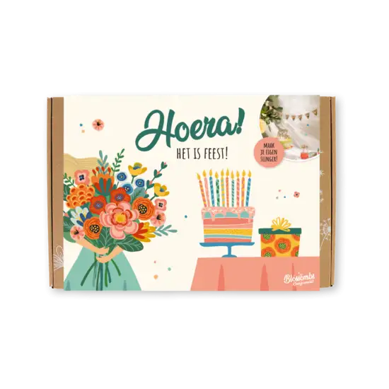 Blossombs Hoera het is Feest DIY slingerpakket - 9 Bloemzaadbommetjes