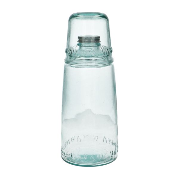 Fles met glas, recycled glas