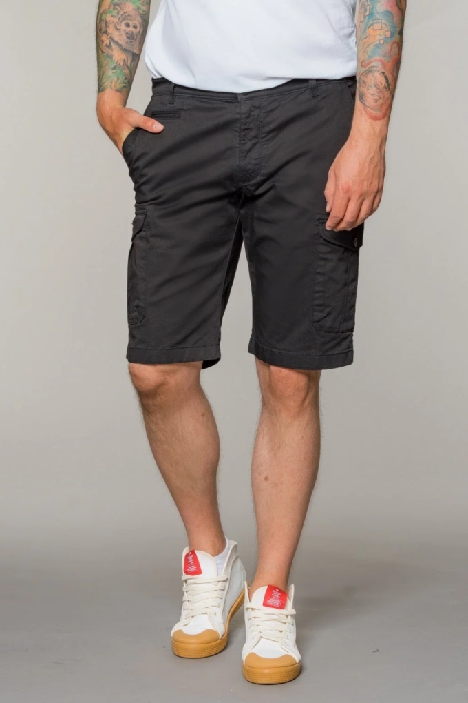 Feuervogl mannen vegan Shorts Bermuda Cargo La:Rs Zwart
