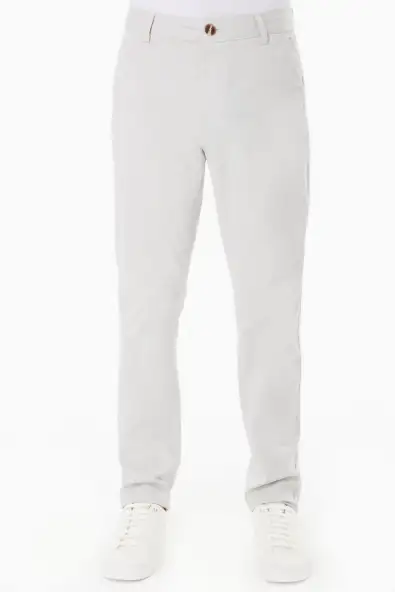ORGANICATION mannen vegan Broek Slim Fit Lichtgrijs