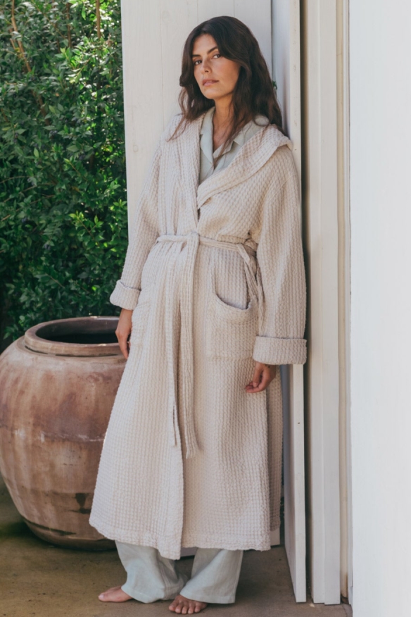 AmourLinen  Badjas Wafel Snuggle CrÃ¨me
