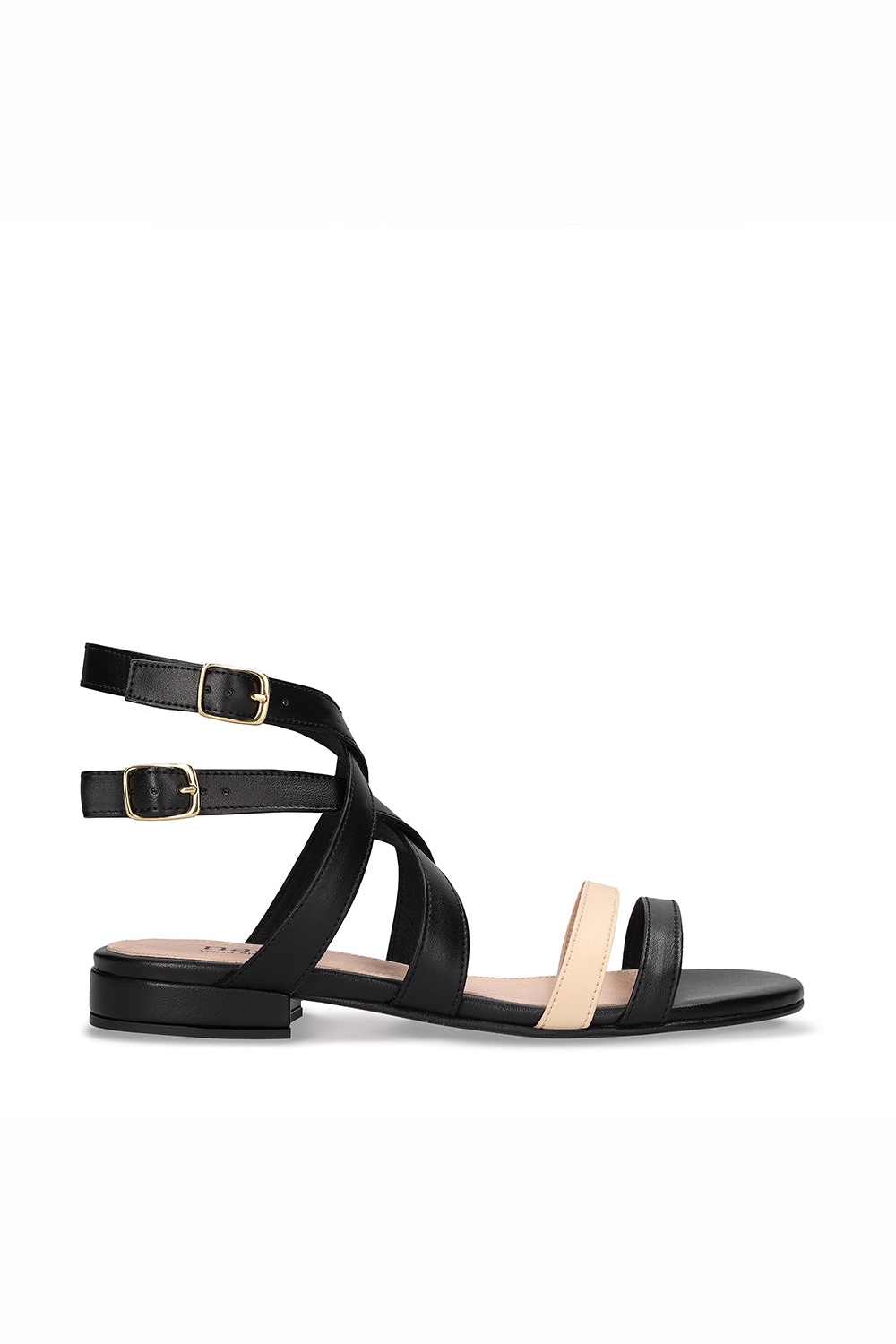 NAE  Sandalen Olga Vegan Eco-Leer Beige/Zwart