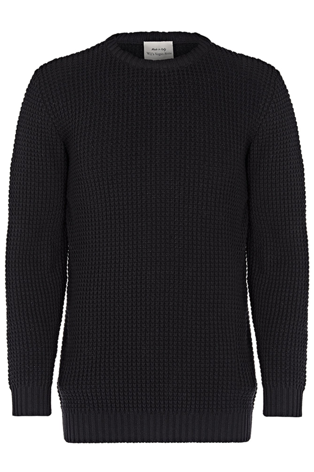 Will's Vegan Store mannen vegan Trui Chunky Rib Zwart