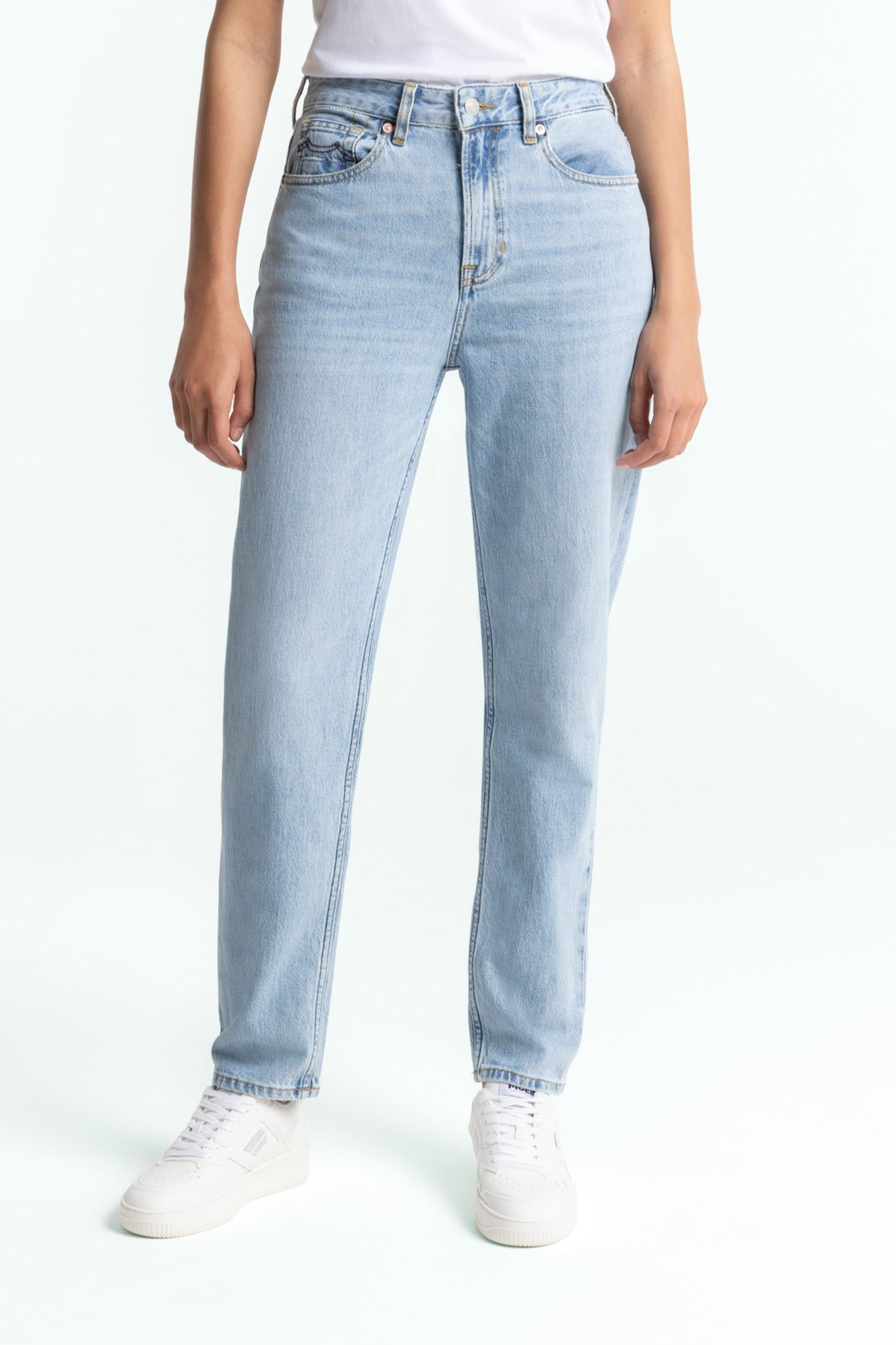 Kings of Indigo  Jeans Caroline Cropped Stretch Atria Super Light Washed Blauw