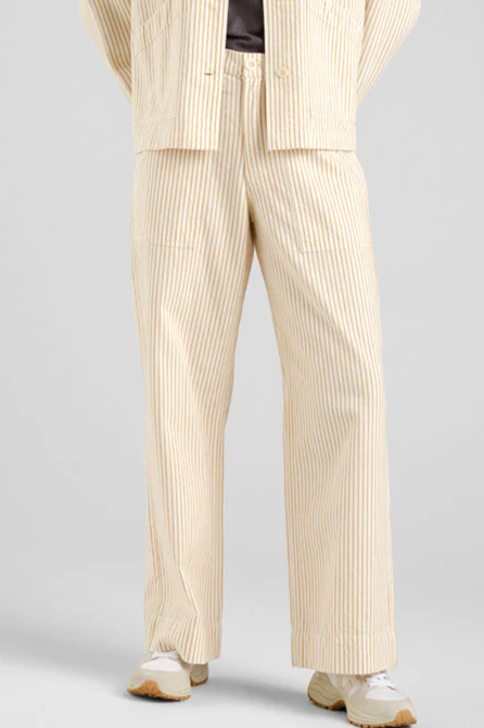 DEDICATED  Broek Werk Vara Stripe Geel