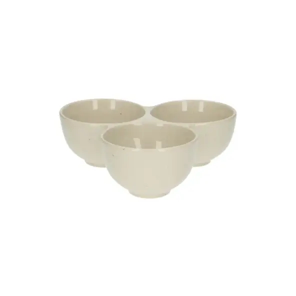 Serveerschaal, steengoed, beige, spikkel, Ø 20,5 cm