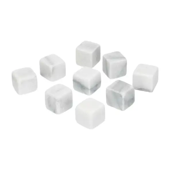 Herbruikbare ijsblokjes, wit marmer, 9 stuks