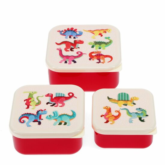 REX London Snack Box Dinosaur, set van 3 snack doosjes