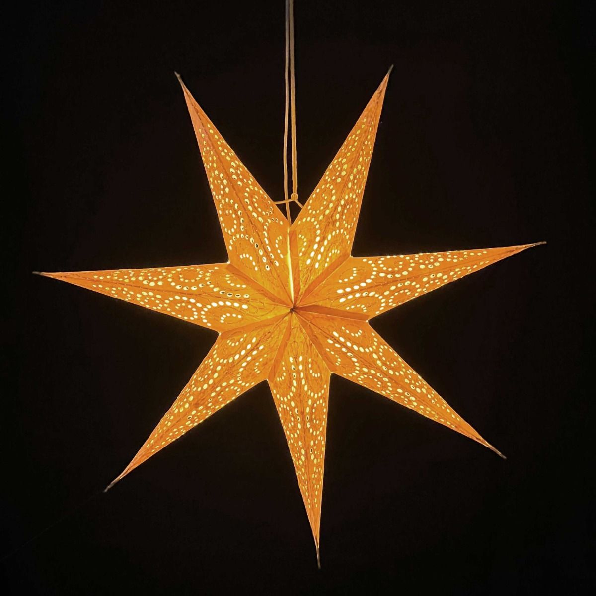 Papieren kerstster Ø 60 cm met verlichting - Sumana crème