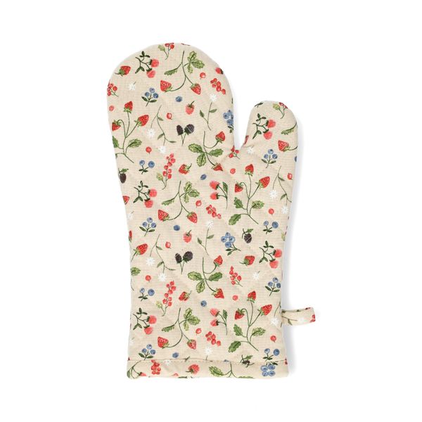Ovenwant, GOTS bio-katoen, rood fruit, 32 x 14 cm