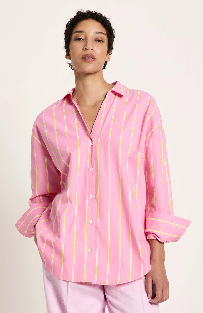 Lanius  Blouse Met Roze/Gele Strepen