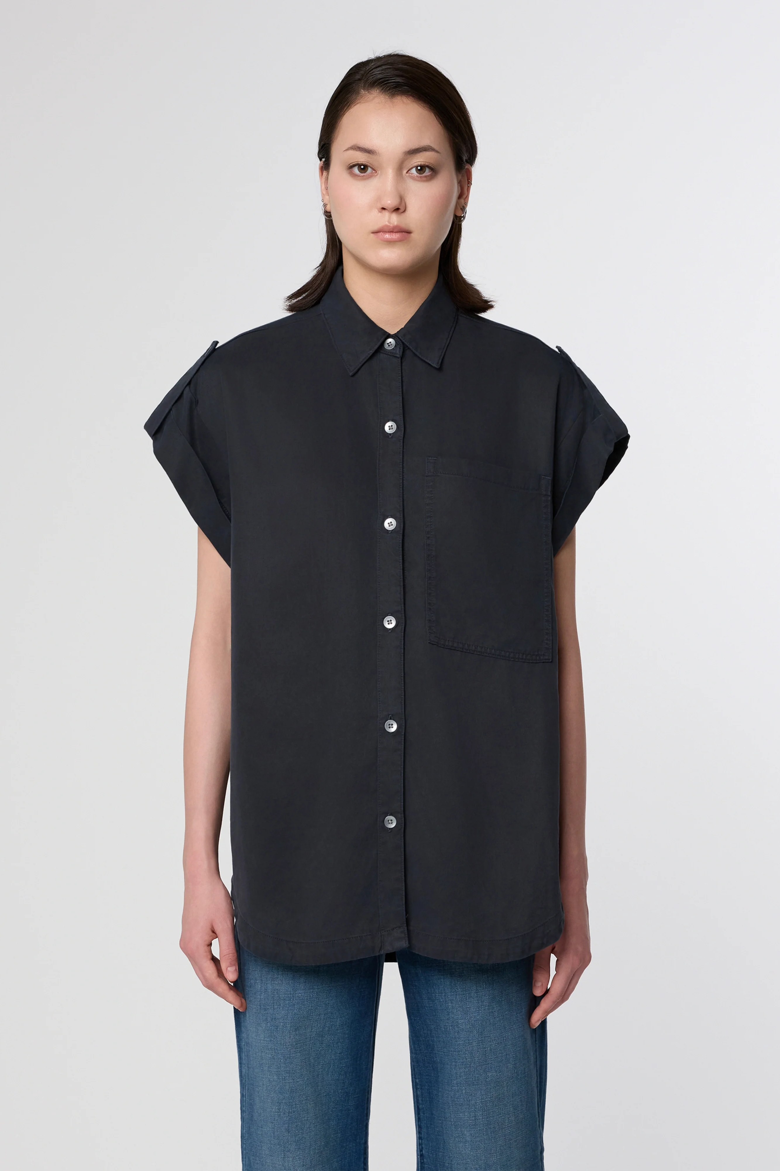 Dawn  Oversized Shirt In Donkerblauw